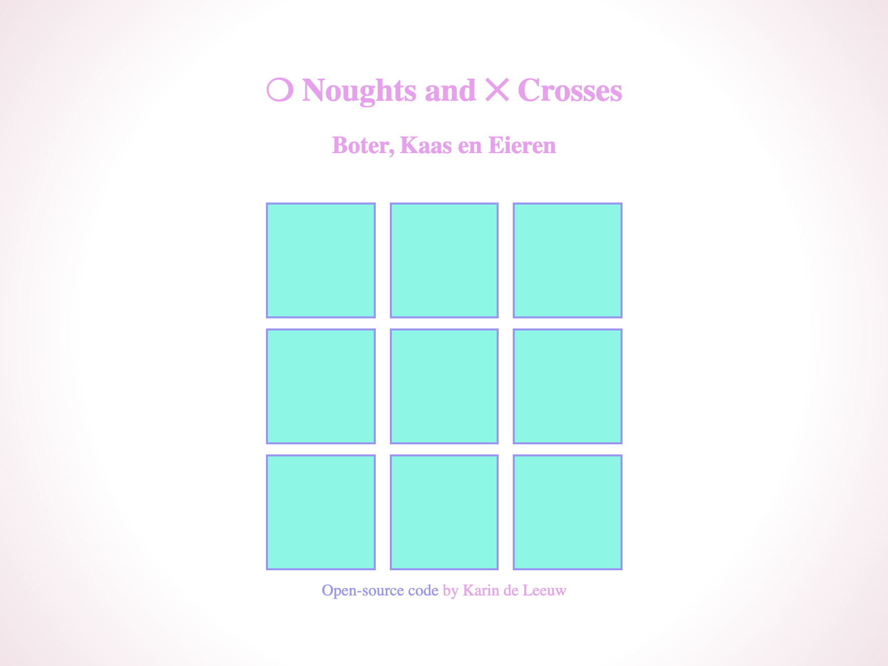 Noughts and Crosses Project Preview